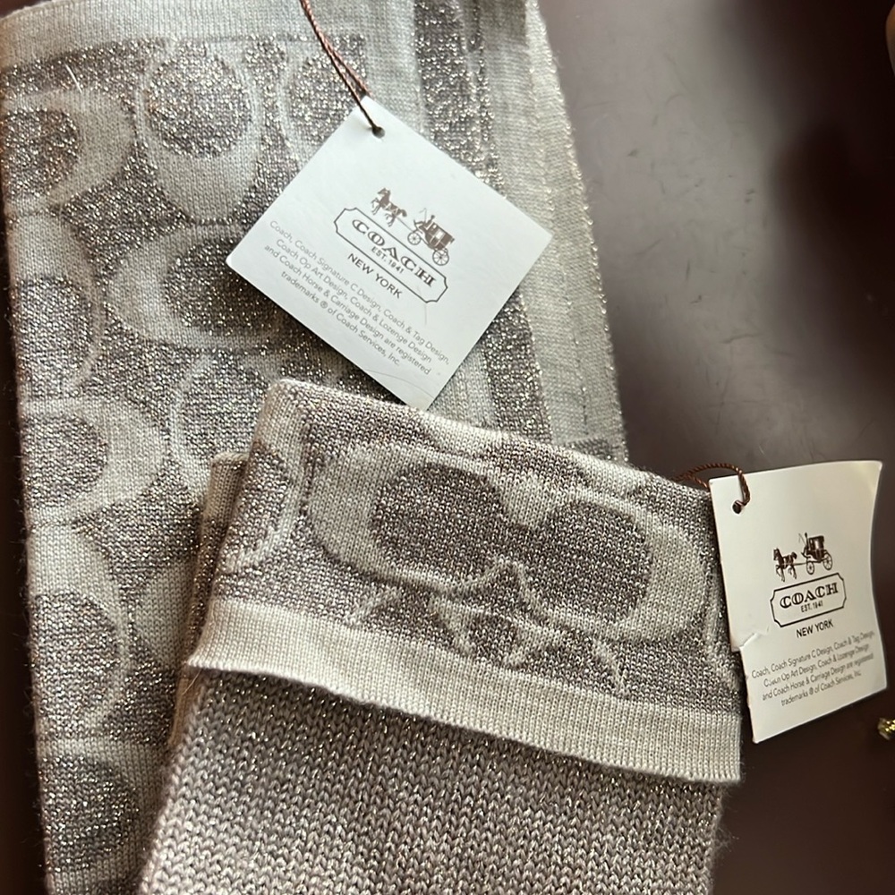 COPY - Authentic NWT Coach Scarf and Glove Set
